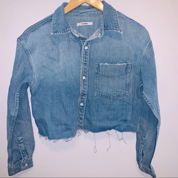 GRLFRND Christy Cropped Shirt in Harvest Moon - Picture 4 of 6